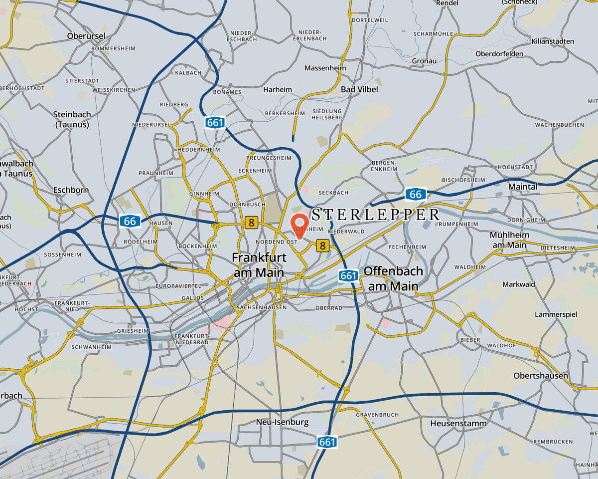 Karte und Anfahrt - 60385 Sterlepper Frankfurt am Main