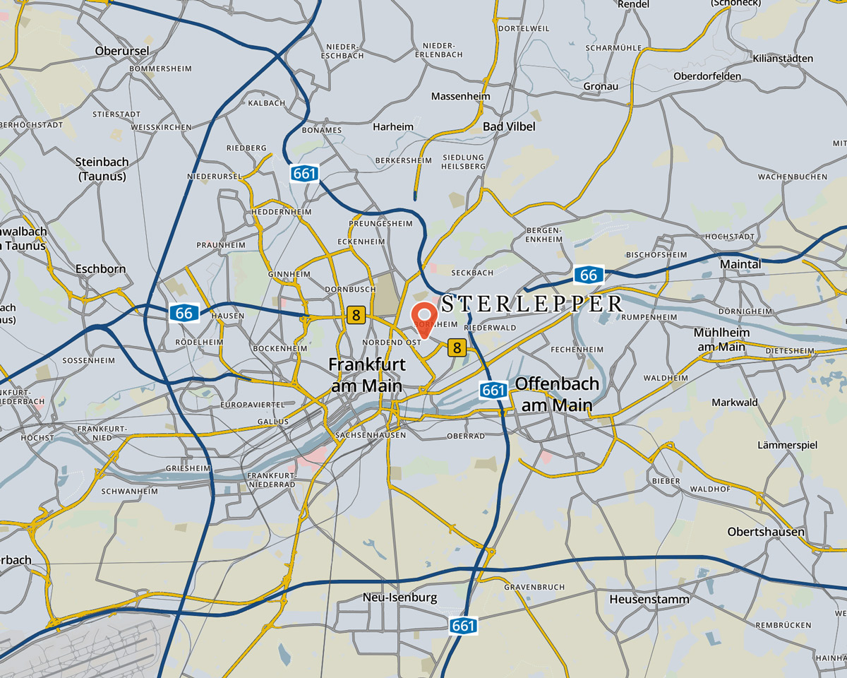 Karte und Anfahrt - 60385 Sterlepper Frankfurt am Main